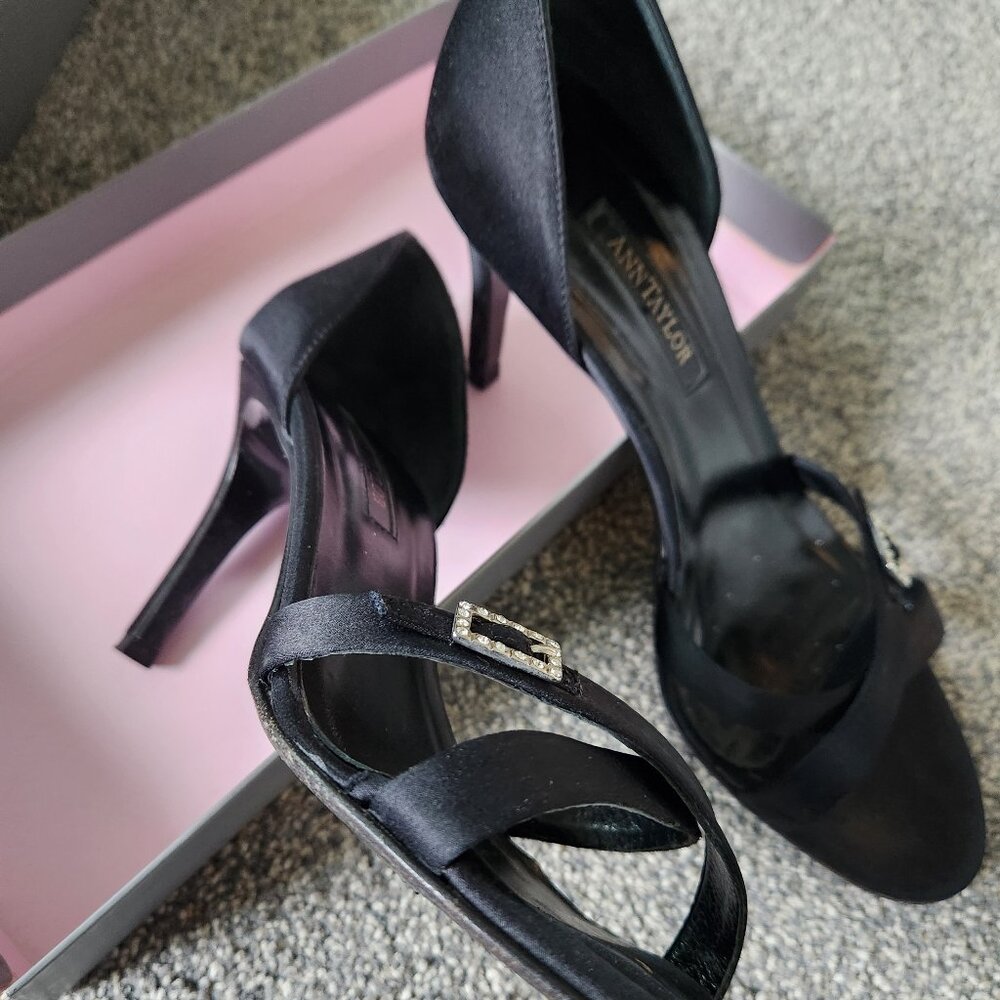 Ann Taylor satin and rhinestone strappy sandal size U.S. 8